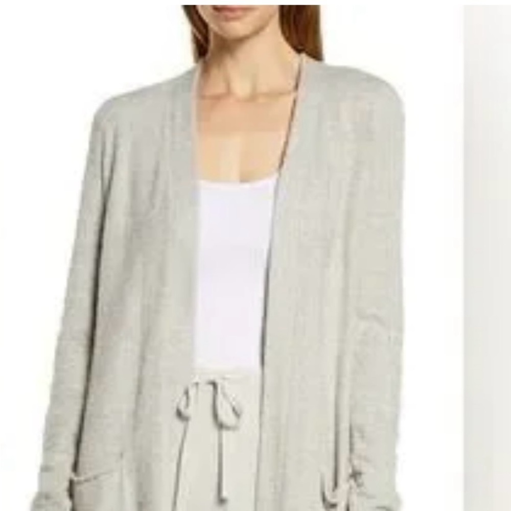 Barefoot Dreams CozyChic Beige Cardigan Long Duster Size Large